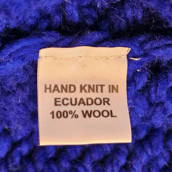Camp Kitschy Knit Blue Chunky Wool Open Front Belt Starsky Cardigan Size 52 NWT